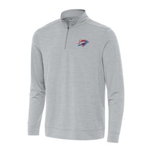 Antigua Oklahoma City Thunder Heather Gray Captivating Bright Quarter Zip Top Perfect fit! Order this comfortable jersey.