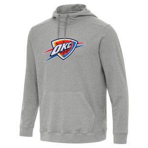 Antigua High - quality Oklahoma City Thunder Heather Gray Cloud Pullover Hoodie High - demand item! Order this sought - after jersey immediately.