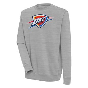 Antigua Impressive Oklahoma City Thunder Heather Gray Victory Pullover Sweatshirt Retailers