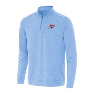 Antigua Oklahoma City Thunder Glamorous Heather Powder Blue Bright Quarter Zip Top Join the elite! Get this exclusive jersey.