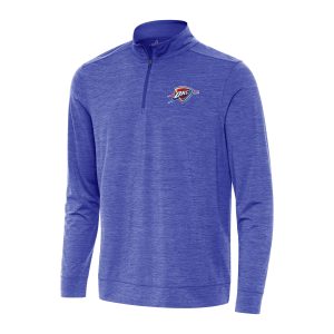 Antigua Oklahoma City Amazing Thunder Heather Royal Bright Quarter Zip Top Limited stock! Be quick and grab this must - have jersey to support your team.