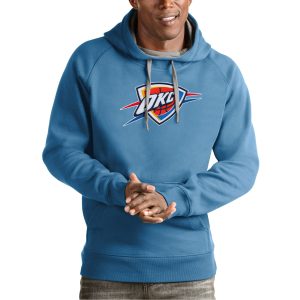 Antigua Oklahoma City Thunder Light Alluring Blue Team Logo Victory Pullover Hoodie Designed for performance! Get this functional jersey.