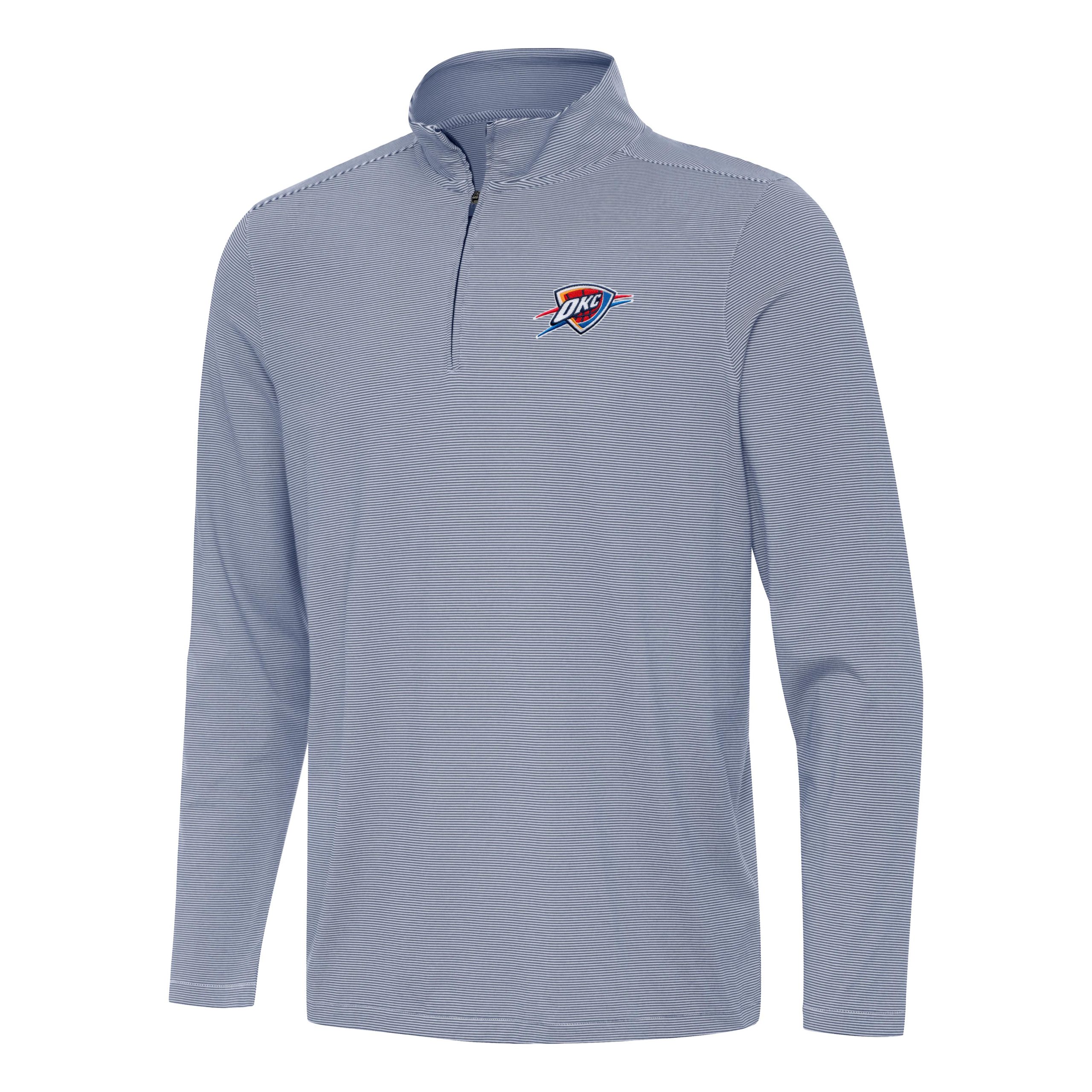 Antigua Oklahoma City Thunder Navy Captivating Twine Quarter Zip Top Don't be left out! Get this stylish jersey and show your team pride.