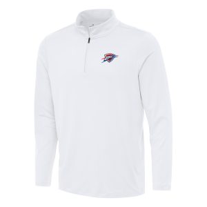 Antigua Oklahoma Prime City Thunder White Reprocess Quarter Zip Top Limited stock! Be quick and grab this must - have jersey to support your team.