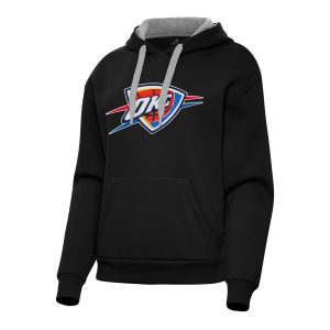 Antigua Oklahoma City Thunder Women's Black Victory Pullover Distinguished Hoodie Limited stock! Be quick and grab this must - have jersey to support your team.