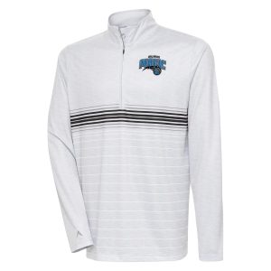Antigua Orlando Magic Superior Heather Gray/Black Bullseye Quarter Zip Pullover Top Join the elite! Get this exclusive jersey.