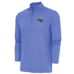 Antigua Orlando Magic Heather Royal Hunk Notable Quarter Zip Pullover Top Limited stock! Be quick and grab this must - have jersey to support your team.