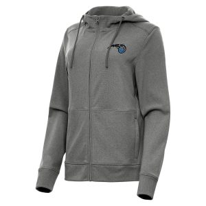 Antigua Orlando Magic Sophisticated Women's Heather Charcoal Seeker Full Zip Hoodie Jacket Team spirit! Show it off with this awesome jersey.