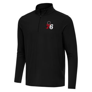 Antigua Philadelphia 76ers Black Intent Quarter Zip Top Captivating Exclusive design! Own a jersey like no other.