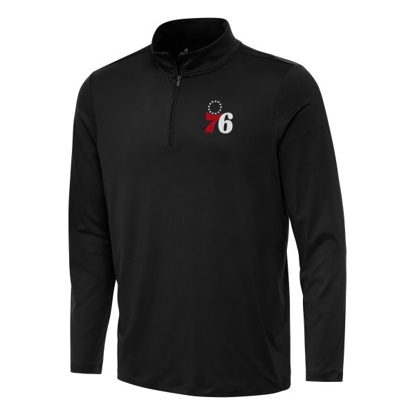 Antigua Magnificent Philadelphia 76ers Black Reprocess Quarter Zip Top Authentic look! Wear this genuine jersey.