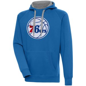 Antigua Philadelphia 76ers Blue Victory Pullover Hoodie Sophisticated Collectors