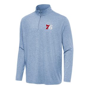 Antigua Philadelphia Phenomenal 76ers Heather Aqua Hunk Quarter Zip Top Time - sensitive! Order now before the deal expires.