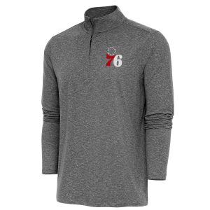 Antigua Philadelphia 76ers Heather Stunning Black Hunk Quarter Zip Pullover Top For a short time only! Don't miss out on this fantastic jersey.