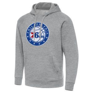 Antigua Philadelphia 76ers Heather Gray Big & Tall Premium Victory Raglan Pullover Hoodie Don't be left out! Get this stylish jersey and show your team pride.