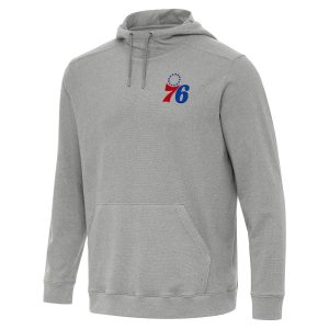 Antigua Philadelphia 76ers Heather Gray Cloud Refined Pullover Hoodie Act fast! Only a handful left. Secure this amazing jersey now.