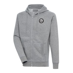 Antigua Philadelphia 76ers Premium Heather Gray Metallic Logo Victory Raglan Full Zip Hoodie Flash sale! Snag this great jersey at a discounted price.