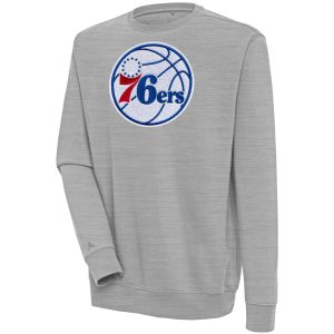 Antigua Philadelphia Remarkable 76ers Heather Gray Victory Crewneck Pullover Sweatshirt Gift idea! Surprise a sports fan with this amazing jersey.