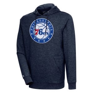 Antigua Philadelphia 76ers Heather Navy Action Enchanting Pullover Hoodie Retailers