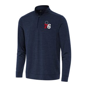 Antigua Philadelphia 76ers Heather Navy Alluring Bright Quarter Zip Top Hurry! Exclusive offer. Get your hands on this outstanding jersey right away.