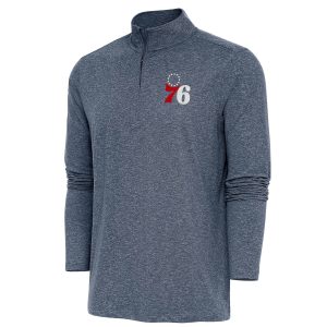 Antigua Philadelphia 76ers Heather Navy Hunk Quarter Zip Pullover Top Top - notch Proven quality! Invest in this reliable jersey.