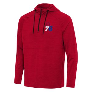 Antigua Philadelphia 76ers Heather Red Spikes Raglan Quarter Zip Hoodie Notable Be a part of the action! Get this game - ready jersey.
