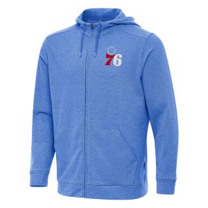 Antigua High - quality Philadelphia 76ers Heather Royal Effortless Full Zip Hoodie Jacket Don't be left out! Get this stylish jersey and show your team pride.