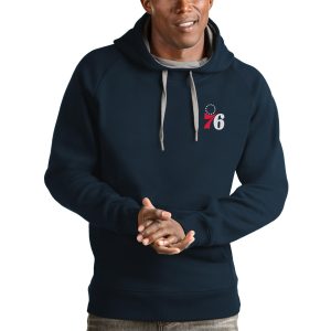 Antigua Outstanding Philadelphia 76ers Navy Victory Pullover Hoodie Enhance your game - day look! Get this fashionable jersey.