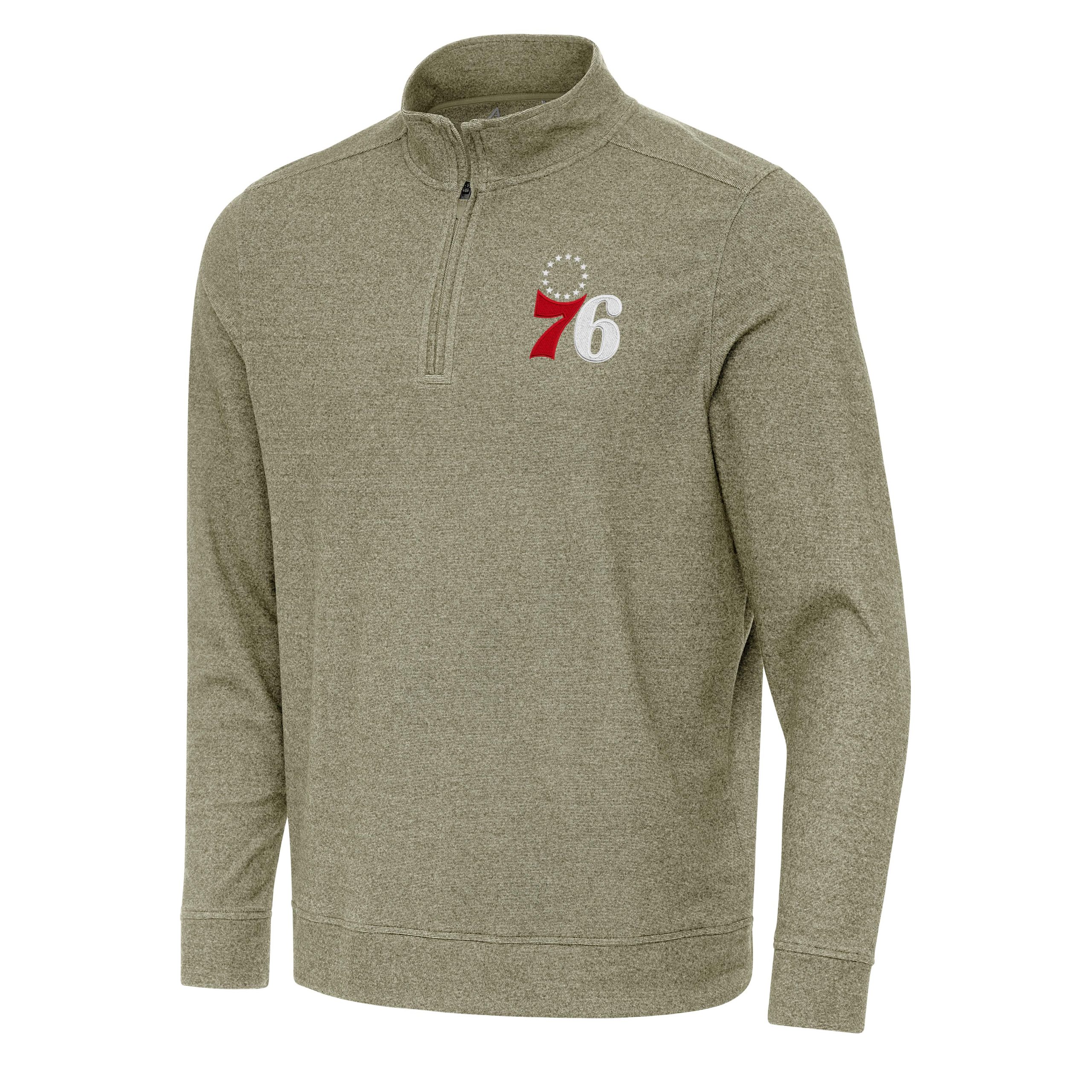 Antigua Phenomenal Philadelphia 76ers Olive Subtle Quarter Zip Sweatshirt Perfect fit! Order this comfortable jersey.