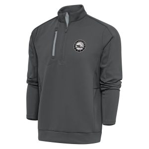 Antigua Superior Philadelphia 76ers Pewter Metallic Logo Generation Quarter Zip Pullover Top Trending now! Grab this hot jersey while you can.