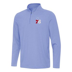 Antigua Philadelphia 76ers Royal Twine Enchanting Quarter Zip Top Sports enthusiasts