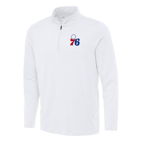 Antigua Philadelphia 76ers White Reprocess Quarter Exceptional Zip Top Be the first! Order this trendy jersey ahead of the crowd.