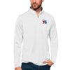 Antigua Philadelphia 76ers White Tribute Enchanting Quarter Zip Pullover Top Best - selling! Order this popular jersey before it's out of stock.