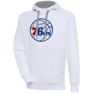 Antigua Philadelphia 76ers White Classy Victory Pullover Hoodie Exclusive design! Own a jersey like no other.