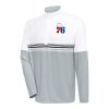 Antigua Elegant Philadelphia 76ers White/Black Bender Quarter Zip Pullover Top Designed for performance! Get this functional jersey.