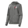 Antigua Philadelphia 76ers Women's Heather Charcoal Seeker Full Zip Sophisticated Hoodie Jacket Collectors