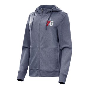 Antigua Philadelphia 76ers Women's Heather Navy Seeker Charming Full Zip Hoodie Jacket Proven quality! Invest in this reliable jersey.