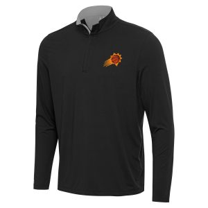 Antigua Phoenix Suns Black/Gray Content Dashing Quarter Zip Top Stand out from the crowd! Wear this eye - catching jersey.
