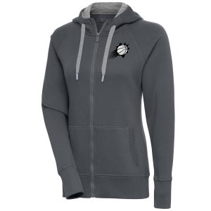 Antigua Phoenix Suns Women's Alluring Charcoal Brushed Metallic Victory Full Zip Hoodie Time - sensitive! Order now before the deal expires.