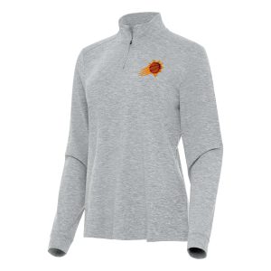 Antigua Phoenix Suns Women's Heather Gray Mentor Exquisite Quarter Zip Mock Long Sleeve Top Unbeatable style! Get this stylish jersey now.