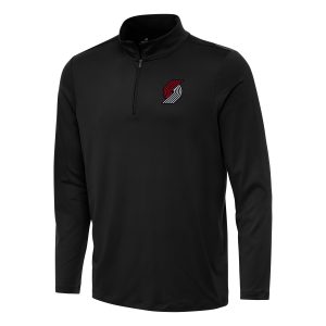 Antigua Portland Trail Blazers Premium - grade Black Reprocess Quarter Zip Top Customizable! Personalize this great jersey.