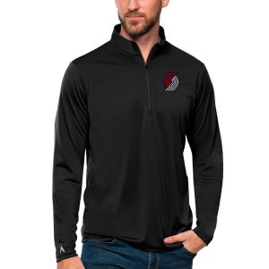 Antigua Portland Trail Blazers Black Tribute Quarter Zip Pullover Top Elegant Proven quality! Invest in this reliable jersey.