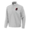 Antigua Portland Trail Blazers Heather Gray Impressive Brisk Quarter Zip Windbreaker Sports fans