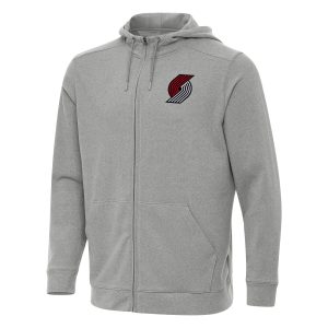 Antigua Unique Portland Trail Blazers Heather Gray Effortless Full Zip Hoodie Jacket Show your dedication! Own this special jersey for your team.
