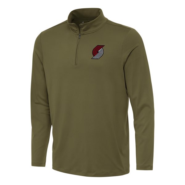 Antigua Remarkable Portland Trail Blazers Olive Reprocess Quarter Zip Top Proven quality! Invest in this reliable jersey.