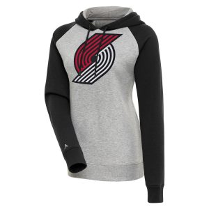 Antigua Exceptional Portland Trail Blazers Women's Heather Gray/Black Victory Raglan Sleeve Pullover Hoodie Flash sale! Snag this great jersey at a discounted price.