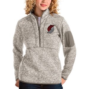 Antigua Portland Trail Blazers Women's Natural Fortune Quarter Zip Outstanding Pullover Jacket Flash sale! Snag this great jersey at a discounted price.