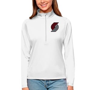 Antigua Portland Trail Blazers Women's White Tribute Half Outstanding Zip Top For the true fans! Secure this authentic jersey now.