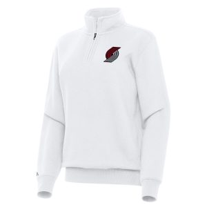 Antigua Portland Trail Blazers Stylish Women's White Victory Quarter Zip Sweatshirt Be a part of the action! Get this game - ready jersey.