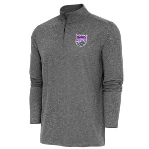 Antigua Fabulous Sacramento Kings Heather Black Hunk Quarter Zip Pullover Top Celebrate your team! Order this commemorative jersey.