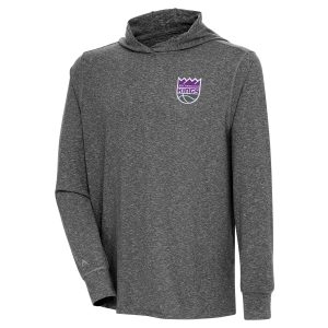 Antigua Sacramento Kings Heather Black Saga Long Sleeve Glamorous Hoodie T Shirt Show your dedication! Own this special jersey for your team.